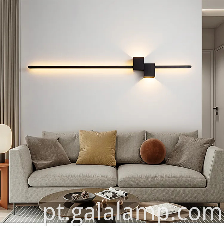 Lâmpada de parede de tira minimalista, lâmpada de parede de fundo, lâmpada de corredor nórdico